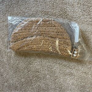 Elegant Tan Woven Crossbody Bag